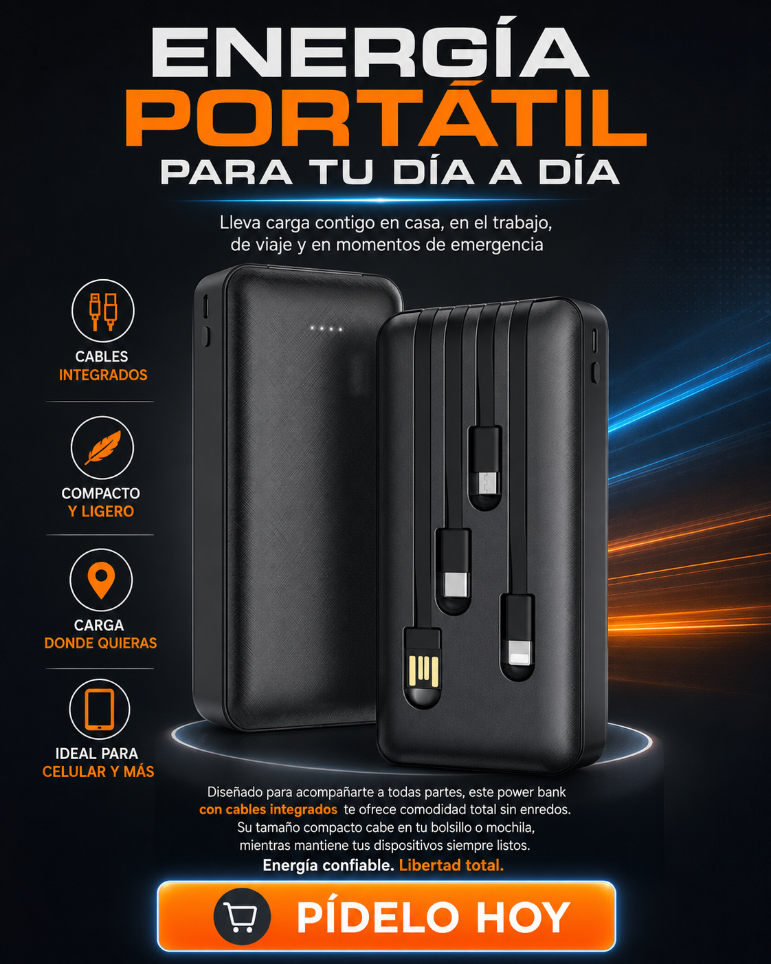 CARGADOR PORTATIL POWER BANK - Energía portátil para tu día a día