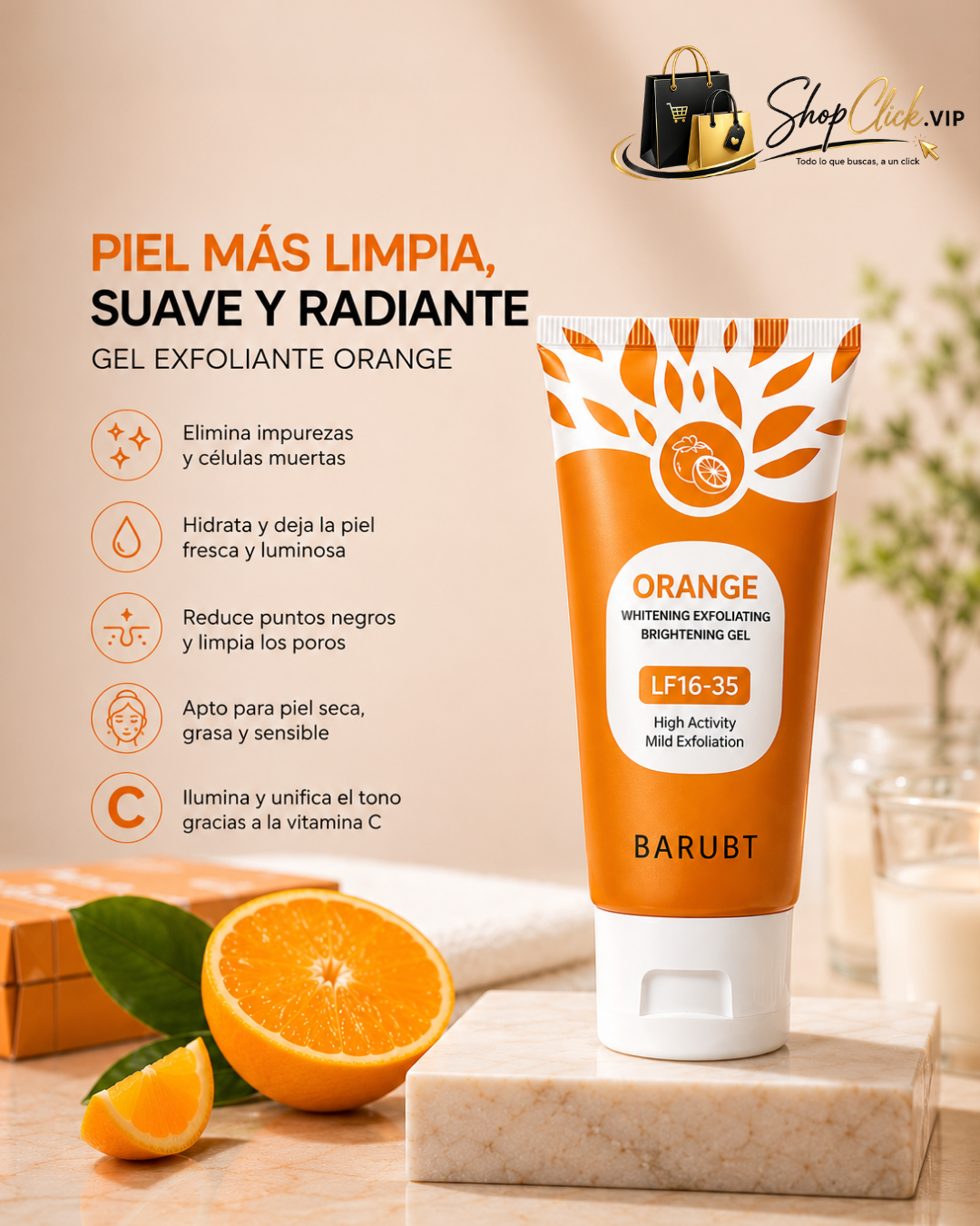 GEL EXFOLIANTE ORANGE - TU PIEL MAS RADIANTE