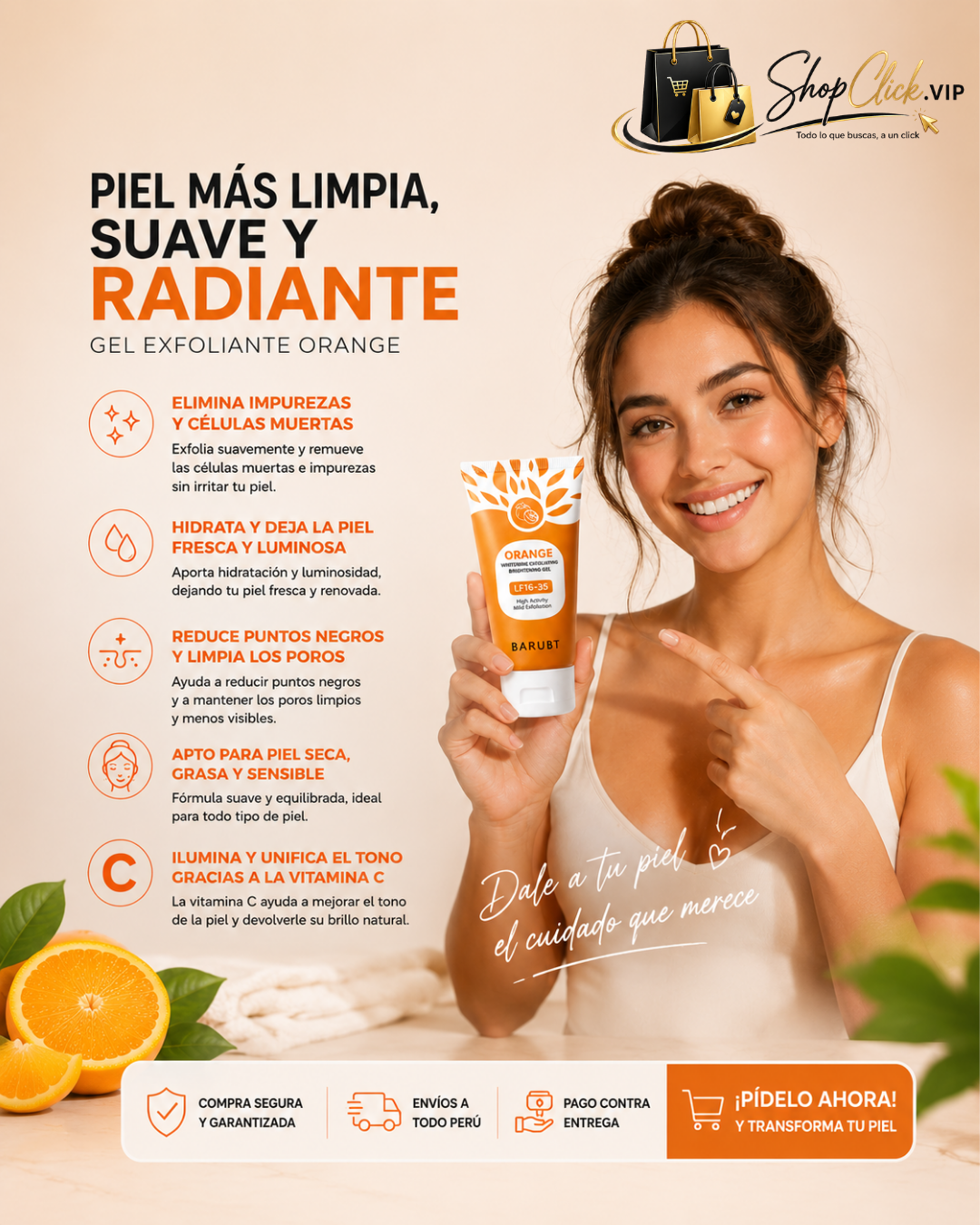 GEL EXFOLIANTE ORANGE - TU PIEL MAS RADIANTE