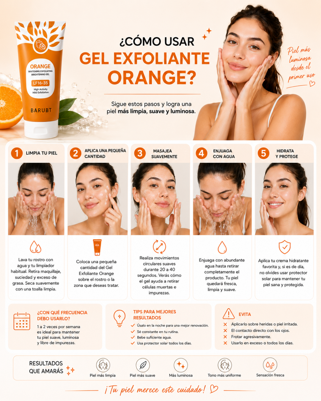 GEL EXFOLIANTE ORANGE - TU PIEL MAS RADIANTE