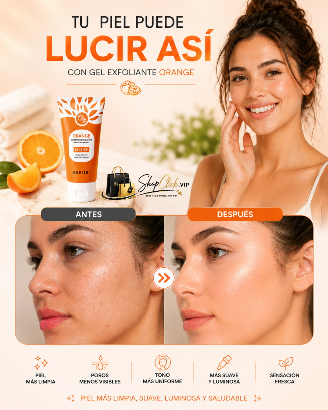 GEL EXFOLIANTE ORANGE - TU PIEL MAS RADIANTE